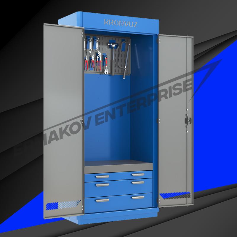 Особенности металлического шкафа с 3 выдвижными ящиками KronVuz Box 1311 Особенности металлического шкафа с 3 выдвижными ящиками KronVuz Box 1311