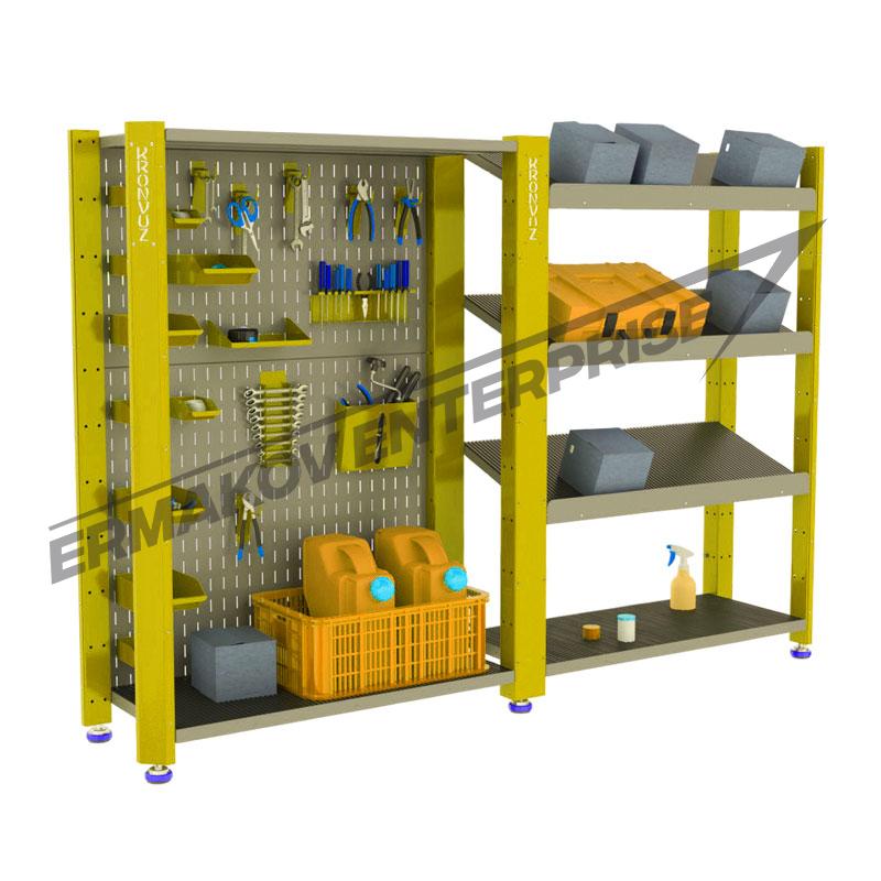 Желто-серый производственный стеллаж KronVuz CT H2 12Х16-S1S2 H1N3 12X16-KV-N-01 Желто-серый производственный стеллаж KronVuz CT H2 12Х16-S1S2 H1N3 12X16-KV-N-01