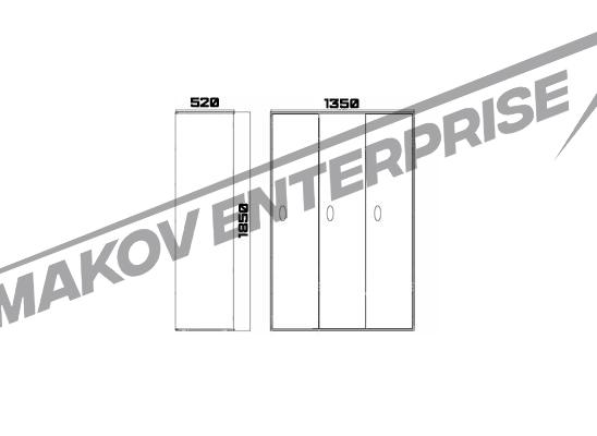 Чертеж шкафа для хранения одежды 05.Э.078.05
