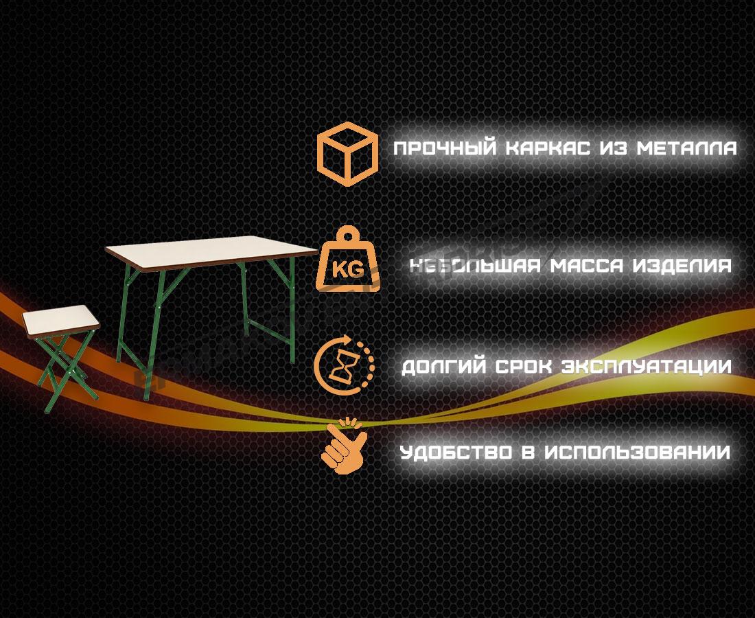 Преимущества комплекта полевой мебели КПМ-5 Преимущества комплекта полевой мебели КПМ-5