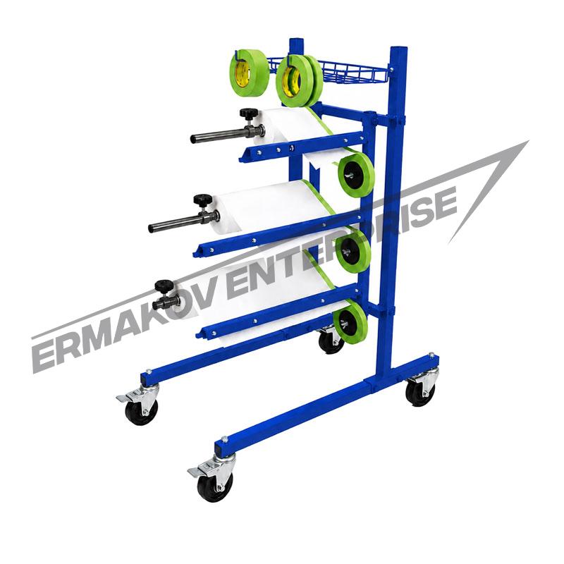 Стеллаж для хранения рулонов ММ-01 синего цвета Стеллаж для хранения рулонов ММ-01 синего цвета