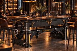 Стол в поднятом положении KronVuz ModStyle Desk в ресторане Стол в поднятом положении KronVuz ModStyle Desk в ресторане